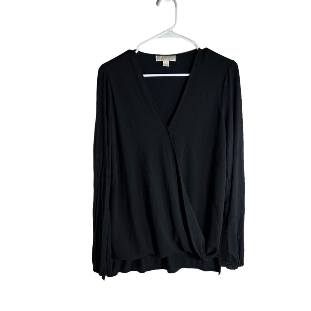 Michael MK Surplice Blouse Women’s Size M Black